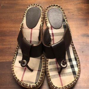Burberry wedge slip ons